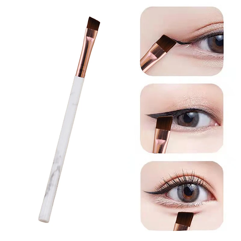 Diagonal Lâmina Eyeliner Escova, Detalhe Eye Makeup Brush, Multifuncional Ferramentas De Beleza, Cerdas Macias, Delicado Escova De Sobrancelha, Novo