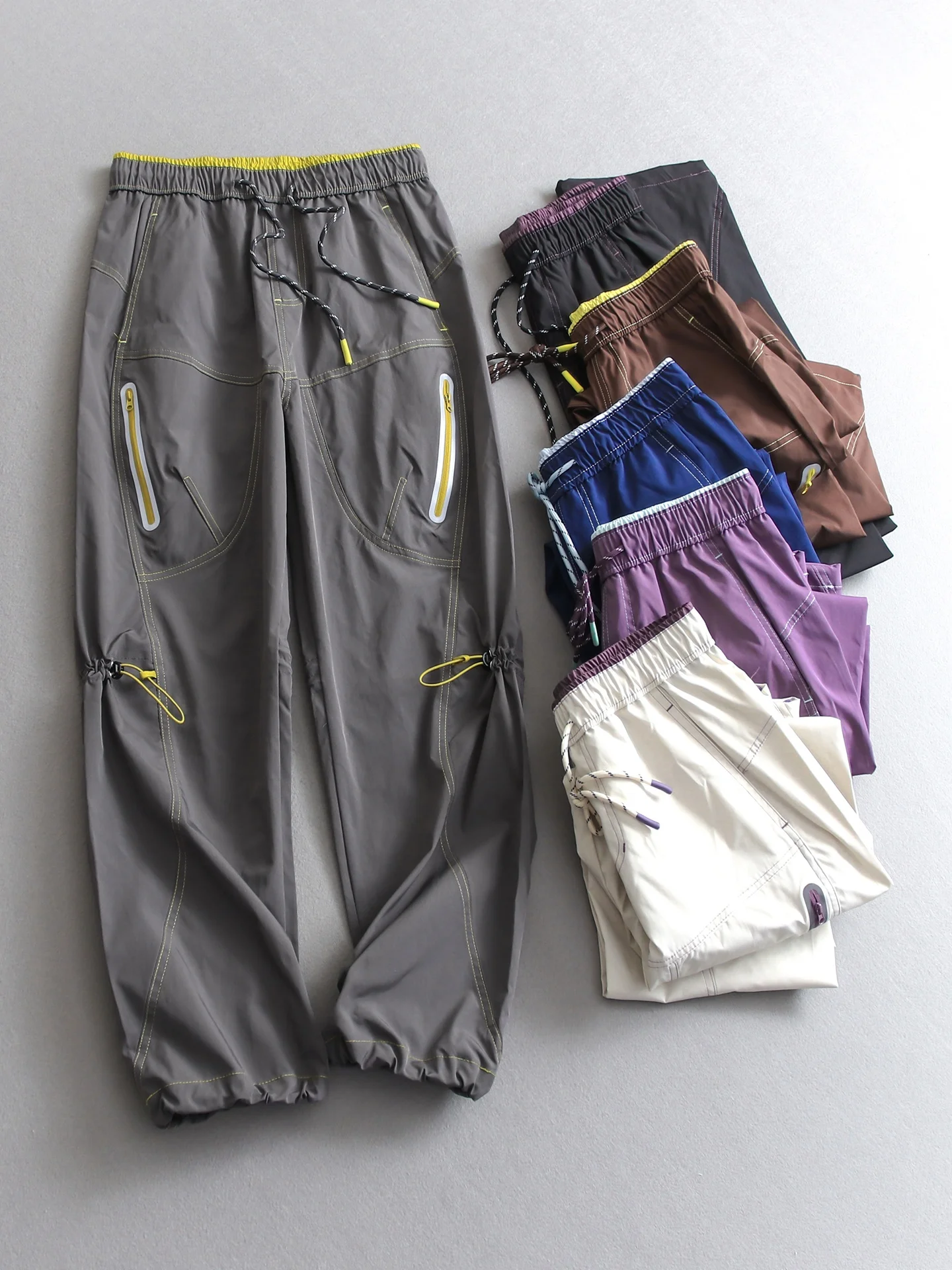 

Women's Outdoor Lightweight Breathable Quick-Dry Cargo Pants Drawstring Trousers Casual Summer Polyester Fiber High Waist