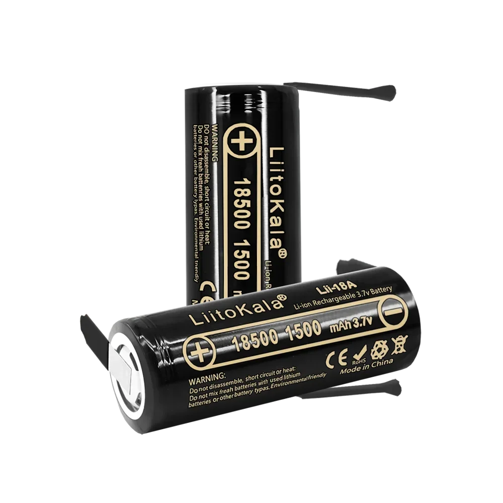 1-40 шт. LiitoKala 18A-N 18500 1500 мАч 3,7 В литий-ионный аккумулятор Recarregavel для фонарика + никель «сделай сам»