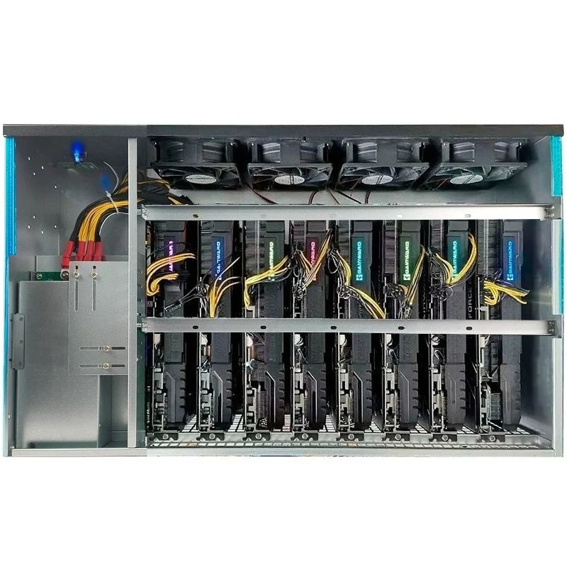Boîtier de serveur multi-GPU pour 8 à 12 cartes, châssis informatique en rack pour l'IA, boîtier vide pour cartes graphiques