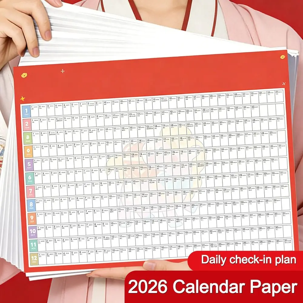 

2026 Large Wall Calendar To Do List Schedule Annual Planner Yearly Daily Calendar Agenda Organizer 365 Days Planner Sheet