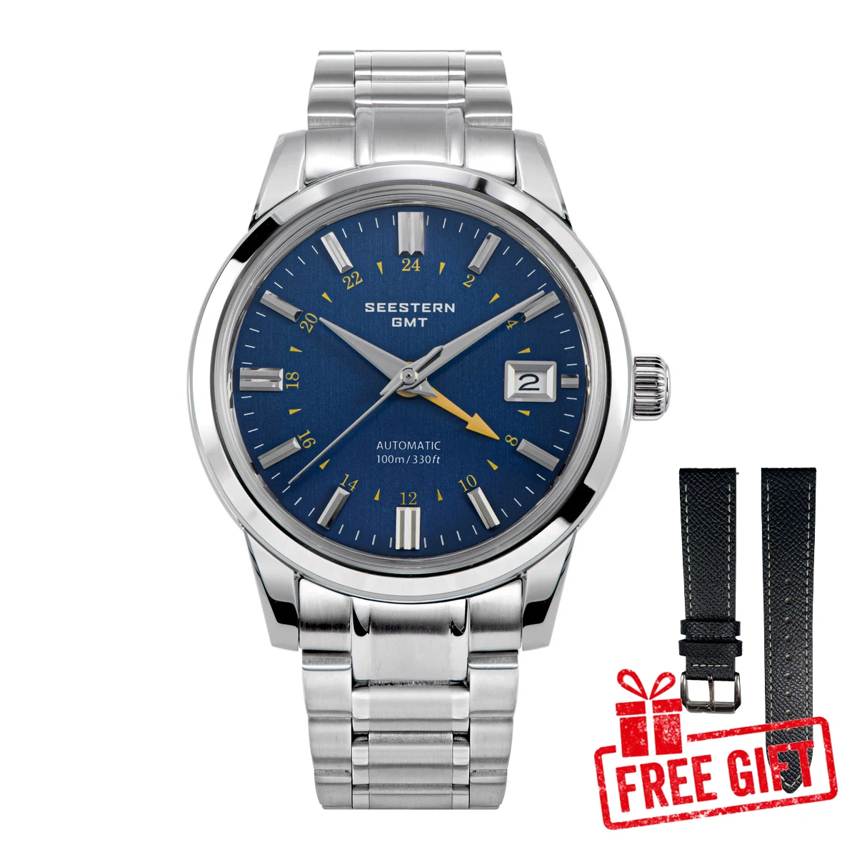 SEESTERN S446 Men Watch Automatic Mechanical Wristwatches NH34 GMT