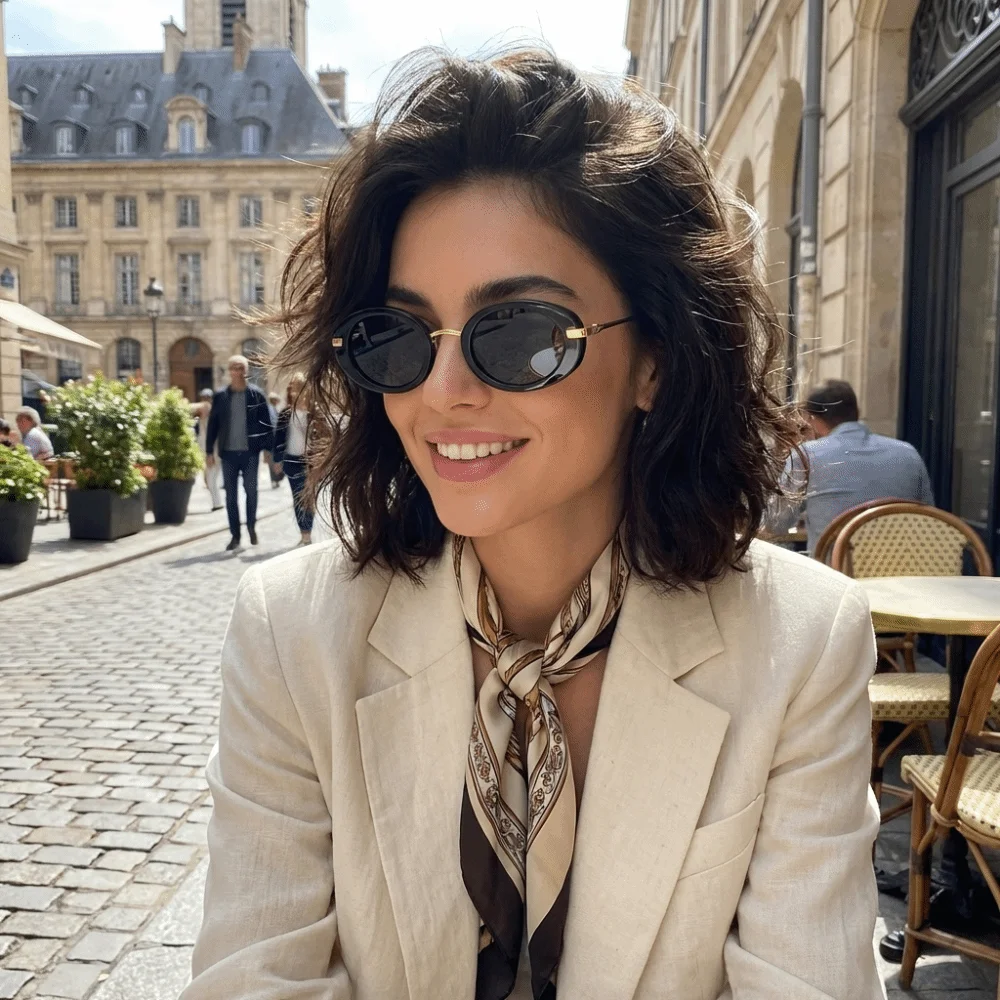 

Vintage Retro Oval Sunglasses Classic Solid Color Trendy Fashion Sunglasses Retro Small Frame UV Protection Sunglasses Women Use