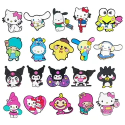 MINISO Cute cartoon Kawaii Hello Kitty Kuromi Shoe Charms DIY Shoe Buckle Accessories PVC Shoe Decorations Christmas Gifts