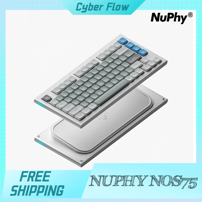 Nuphy Nos75 Mechanical Keyboard Low Profile Wired Keyboard Aluminium Alloy Nas Height Ansi 75% Via/Qmk Custom Gamer Keyboard