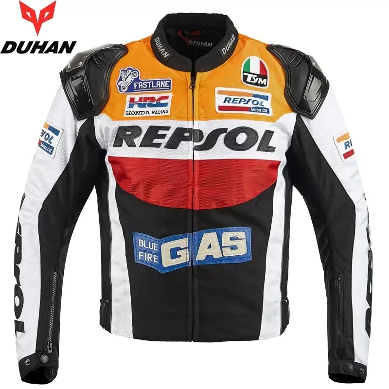 Men DUHAN Motocross Equipment Protect REPSOL Motorcycle Jacket Motorbike Jackets Motorcyclist Sports Moto Clothes Jacket Oxford