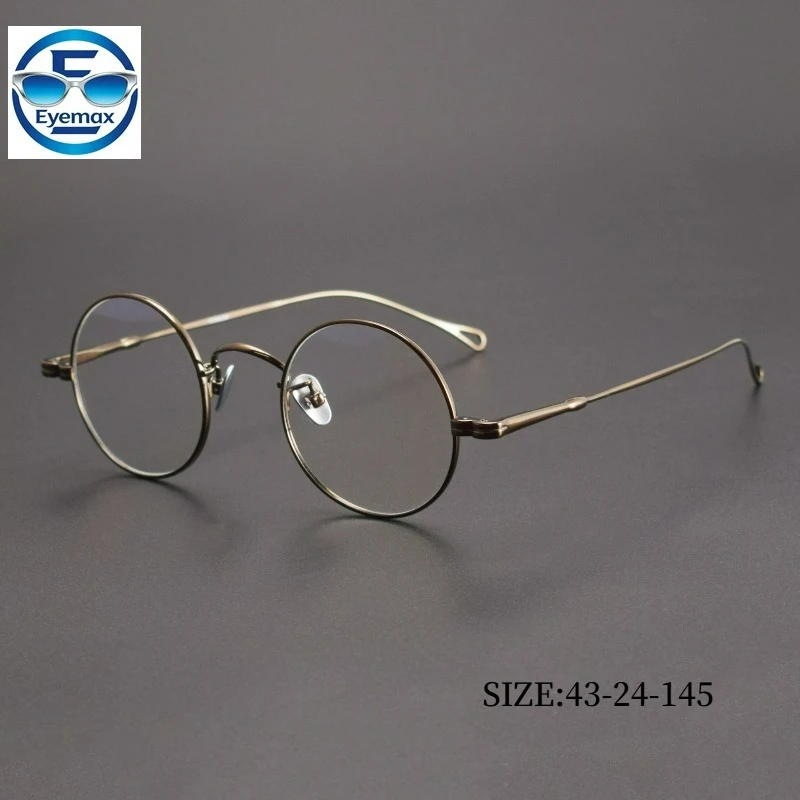 Japanese Retro Slim Wire Oval Eyeglasses Frame Ultra Thin Pure Titanium Lightweight Prescription Optical Glasses For Men Women