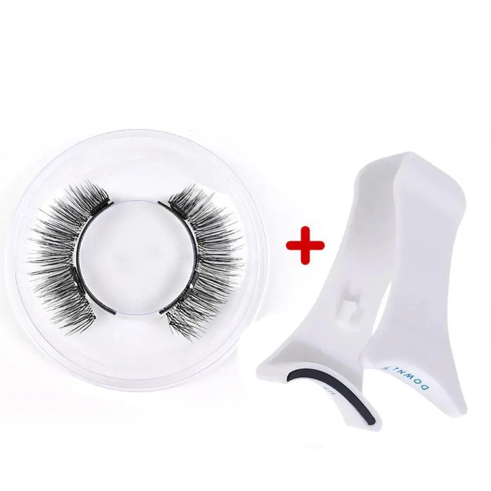 3D Simulation Magnetic False Eyelashes Kit Water Proof Black Magnetic Eyelash Curler Makeup Tool Natural Heated Eyelashes Curler