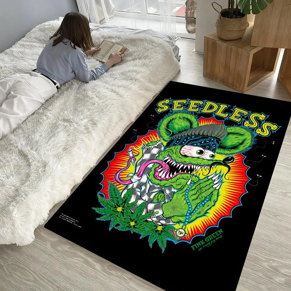 

R-Rat F-FinkS choppers COOL Floor Mat Soft Thickened Non-Slip Door Mat for Living Room Home Decor Flannel Rugs