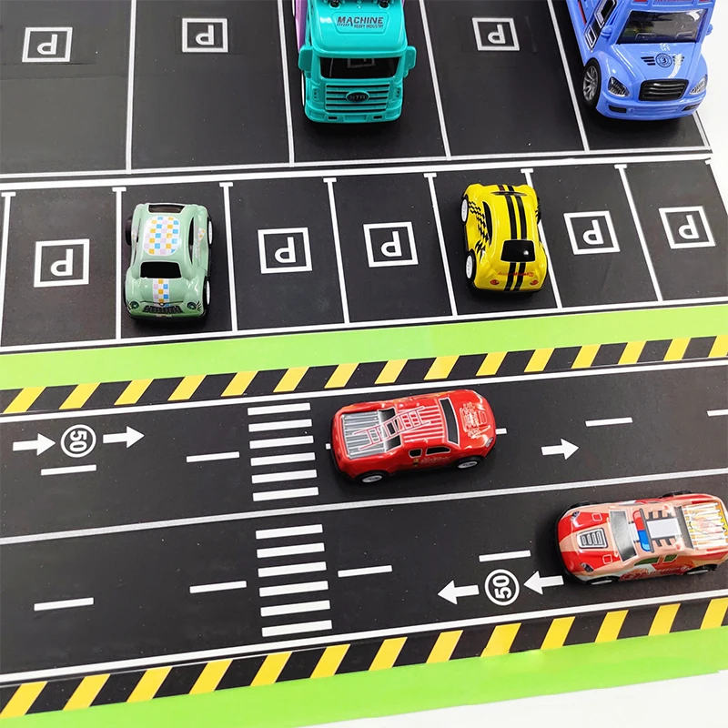 28 Rolls+9 Traffic Game Scene Application Stickers, 118.1 Inches DIY Road And Rail Transit Design And Paper Tape, Used For Railw