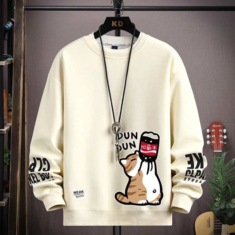 Cartoon Cute Cat Funny Print Graphic T-shirt Women Oversized Loose Design Lovers Casual Long Sleeve T-shirt XXS-6XL Men Clothing
