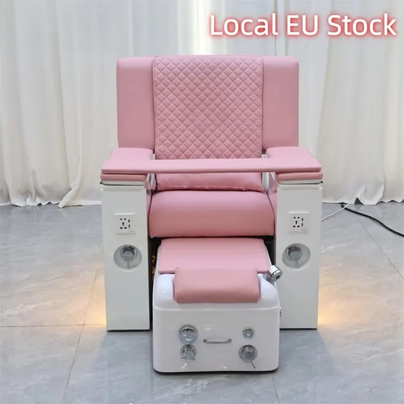 Multi Functional Reclining Adjustable  Massage Pedicure Chair with Foot Spa Tub for Nail Salon