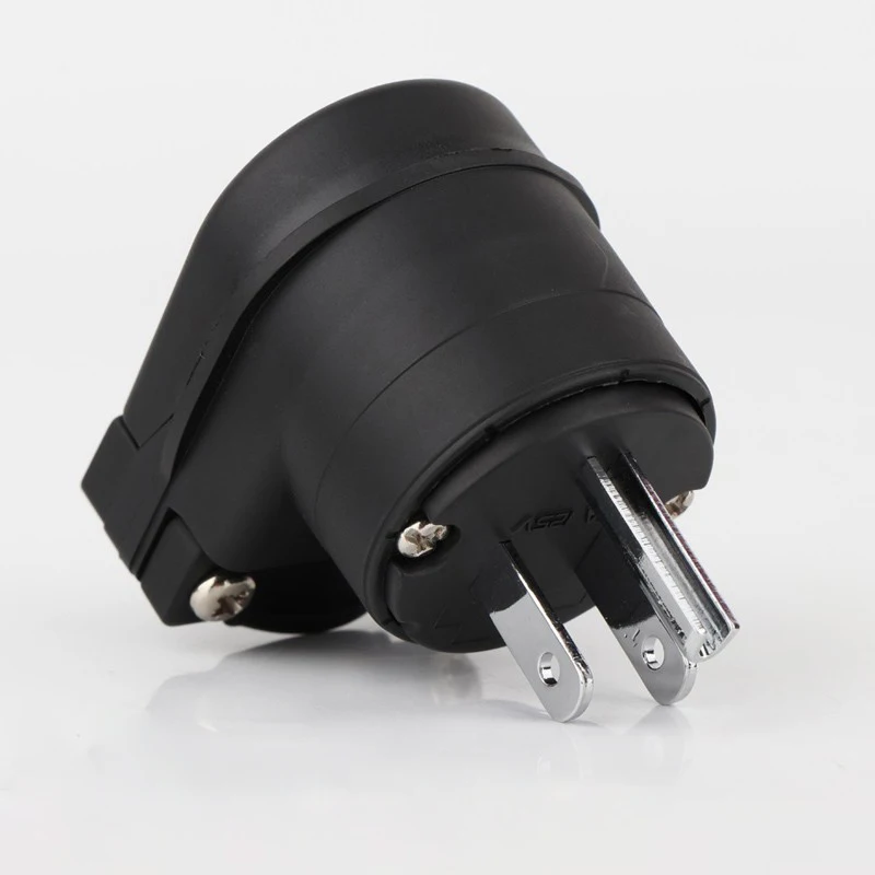 Anti-Resonance L-Shaped AC Connector - Rhodium Plated Alpha Copper Conductors, Floating Field Damper System, Nylon/Carbon Fiber