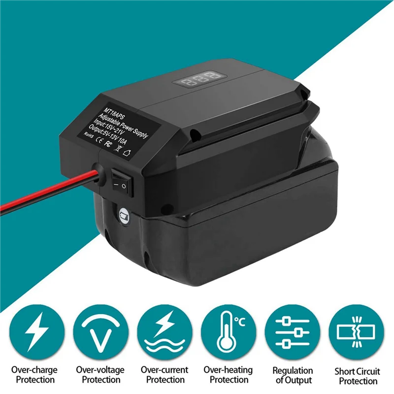 

CYCLI-2X DC 18V To 12V Step Down Converter For 18V Battery, Power Wheels Battery Adapter,Cigarette Lighter Buck Adapter