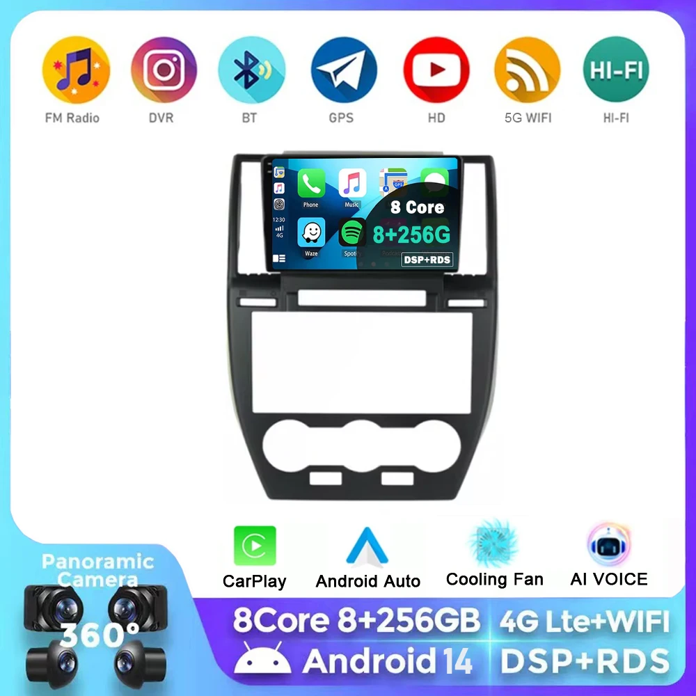 Android 14 Carplay Auto For Land Rover Freelander 2 2006-2012 Car Radio Navigaion GPS Multimedia Video Player 2din DVD Head Unit