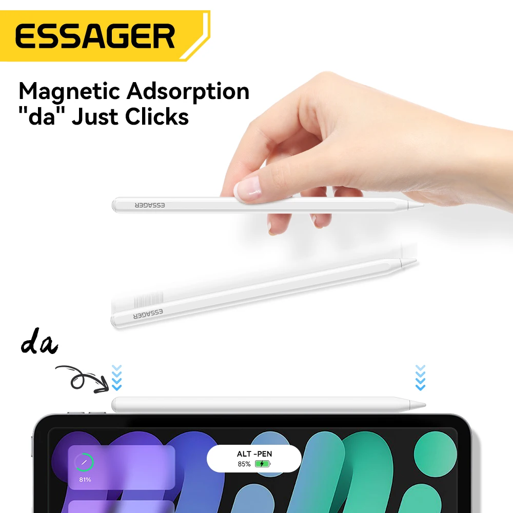 Imagem -04 - Canetas Essager Stylus para Ipad Apple Pencil com Bluetooth Carregamento Magnético sem Fio Air 2023 2023 20232023 2023