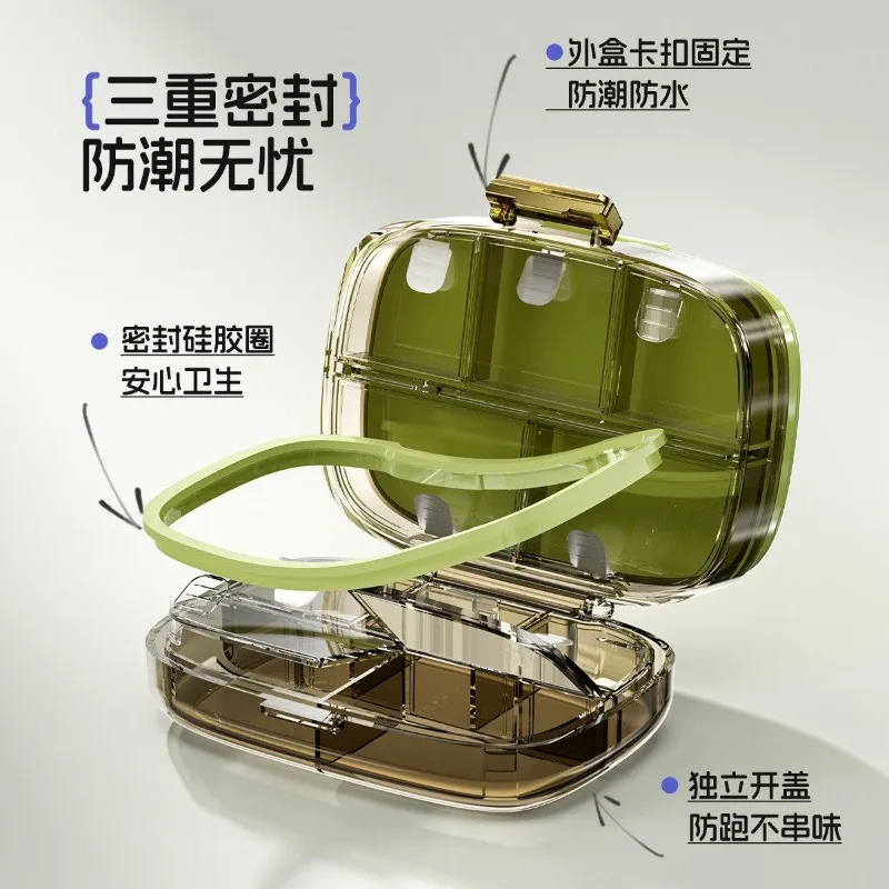 Large-Capacity Weekly Pill Organizer Portable Mini Medicine Case with Secure Seals Travel Health Supplements Daily Drugs