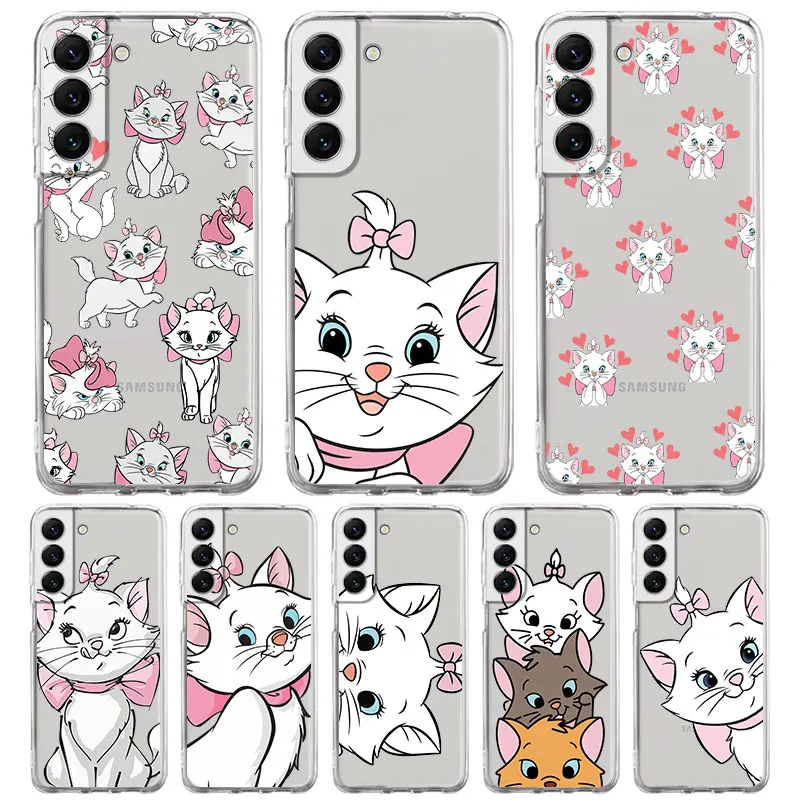 Phone Case for Samsung Galaxy S20 Plus S23 Ultra 5G S21 FE S22 S10e S10 Lite S9 Silicone Cover Funda Back Disney Marie Cat