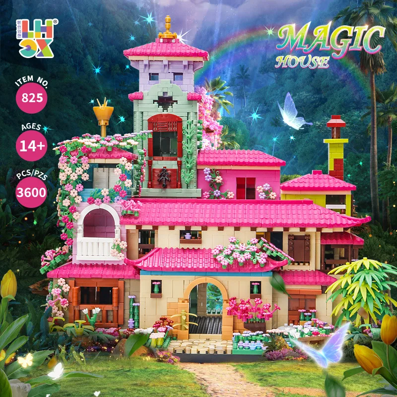Magic Forest Tree House Building Blocks Flower Mushroom Sakura Courtyard Architecture Model Mini Brick Toy for Girl Santa Gift