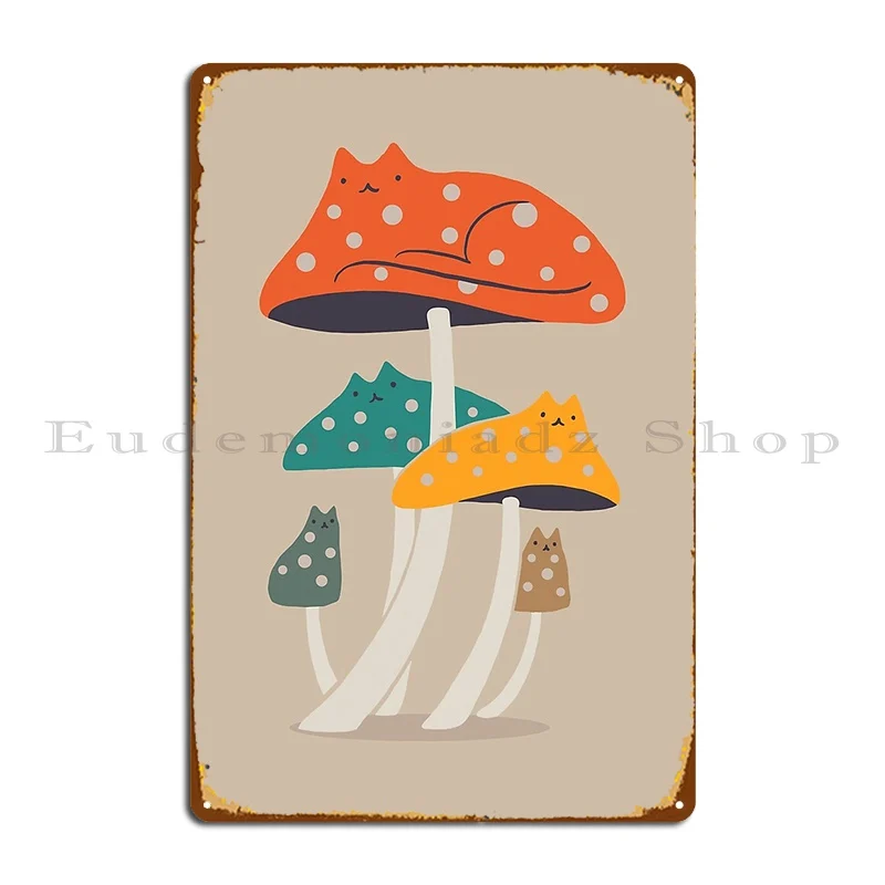Cat And Plant 47 Meowshroom Metal Plaque Poster Design Cinema Wall Cave Customize Cave Tin Sign Poster