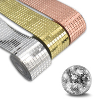 Mirror Wall Sticker Self-adhesive Mini Square Mosaic Tiles Stickers For Home Bathroom Wall Decor Wedding Bar Diy Disco Ball