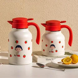 Kawaii Chibi Maruko-Chan Anime Cartoon Household Insulated Kettle 316 Stainless Steel Thermos Kettle Hot Water Bottle Thermos