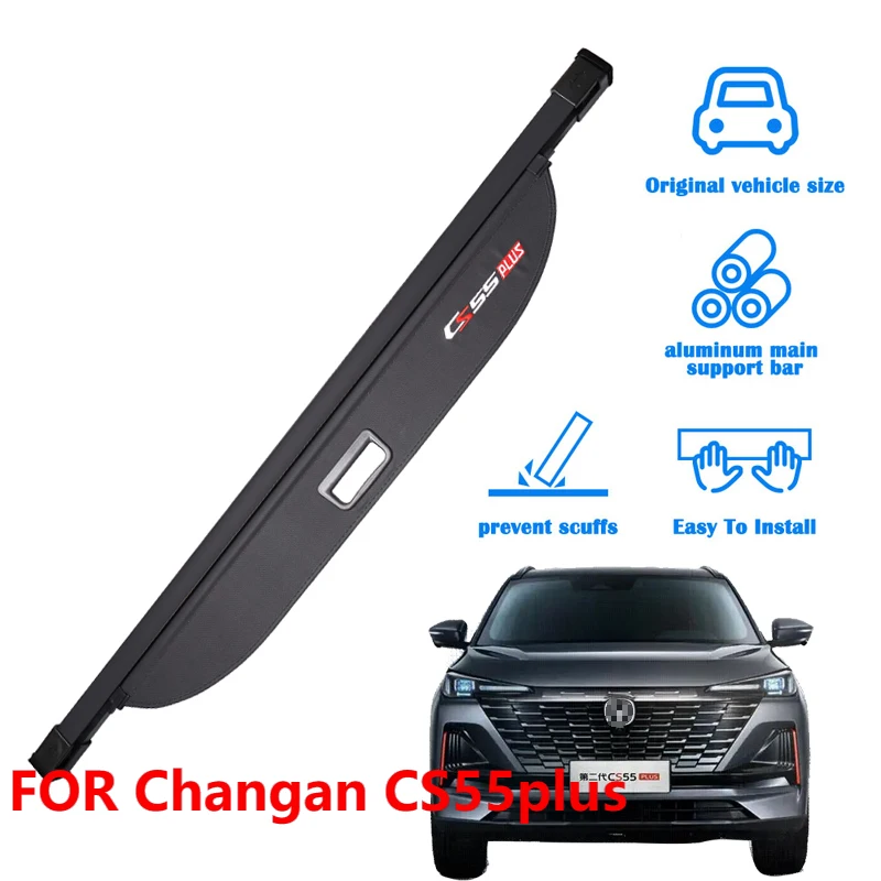 For Changan CS55plus Retractable Cargo Cover Trunk Parcel Shelf Waterproof Privacy Shield 2022-2023 Auto Accessory