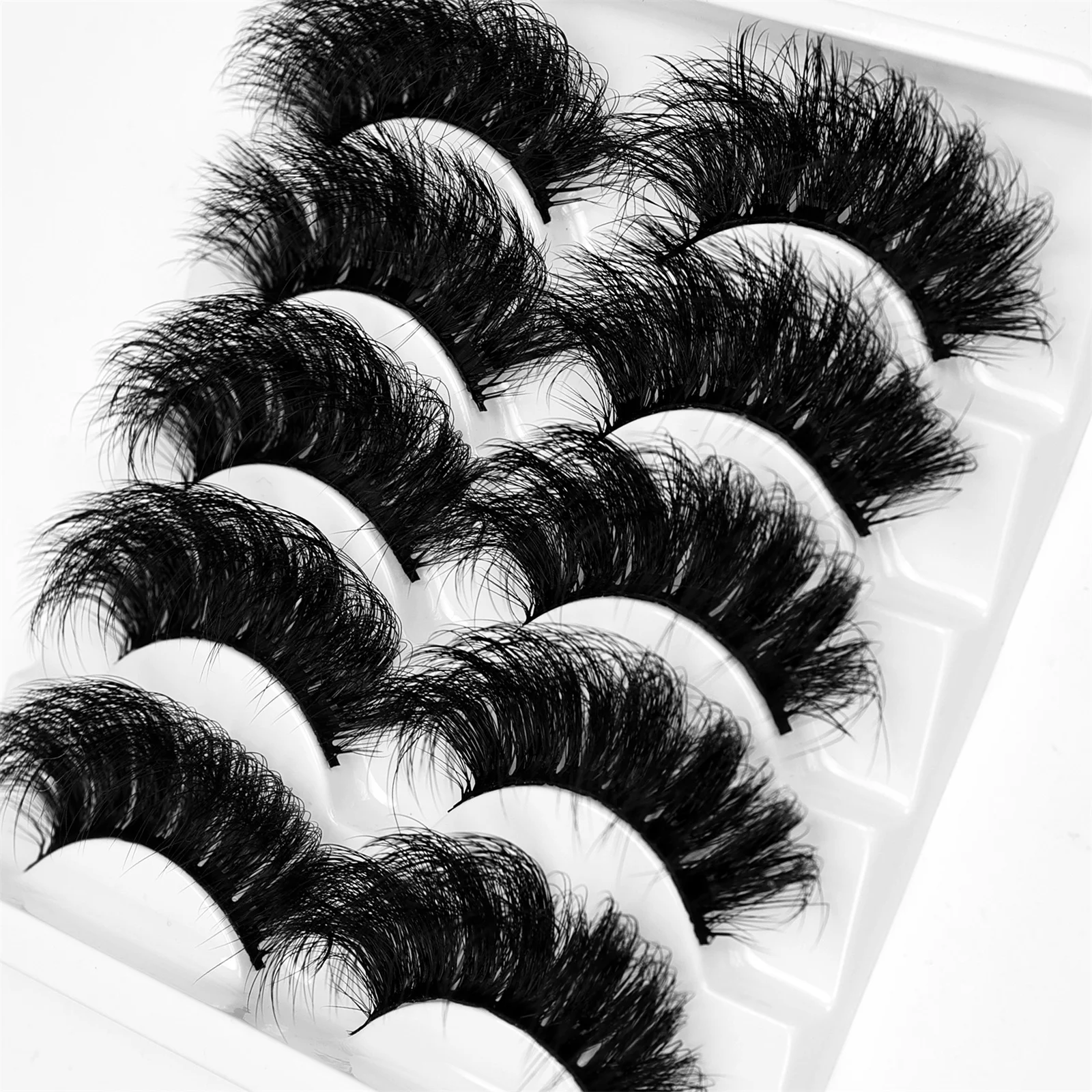 تمديد الرموش الاصطناعية من المنك ، رقيق ، سميك ، طويل ، يدوم ، حجم كبير ، 5 أزواج
