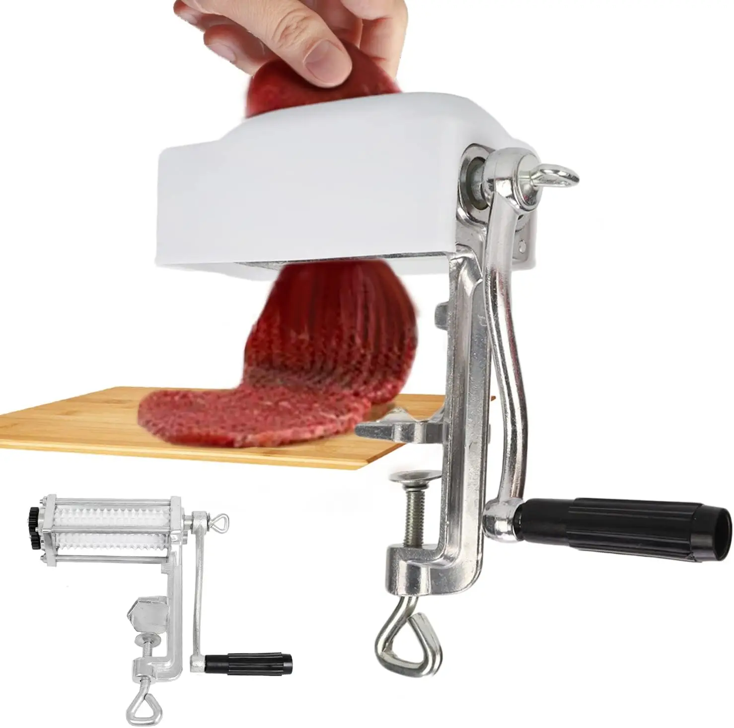 

Commercial Manual Meat Tenderizer Machine, Heavy Duty Meat Cuber, Quick and Easy Beef Chicken Steak Flatten Tool Aluminum Alloy