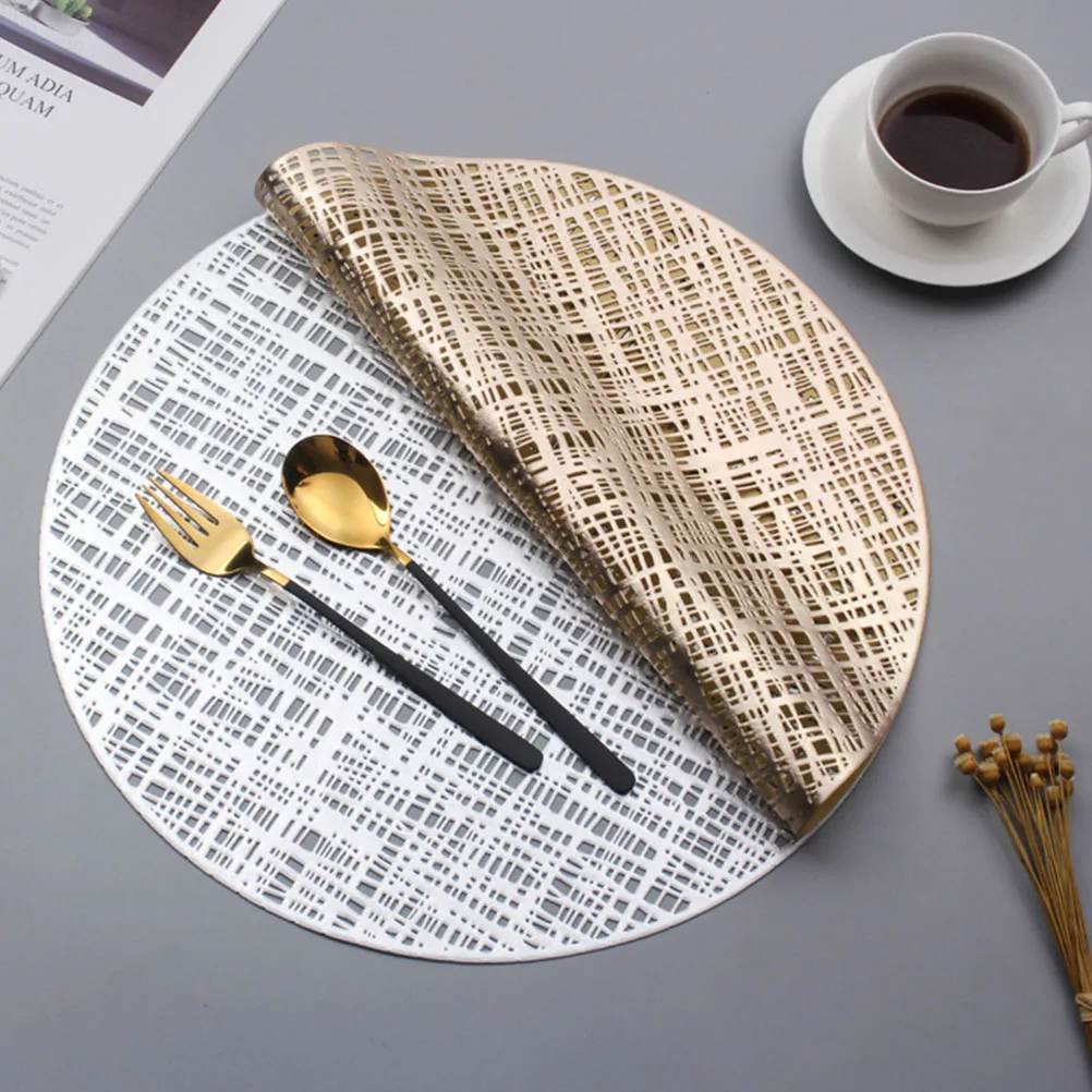 

2Pcs PVC Heat Insulation Placemats Table Mats for Home Restaurant Kitchen Hotel Western Nordic Christmas Dining