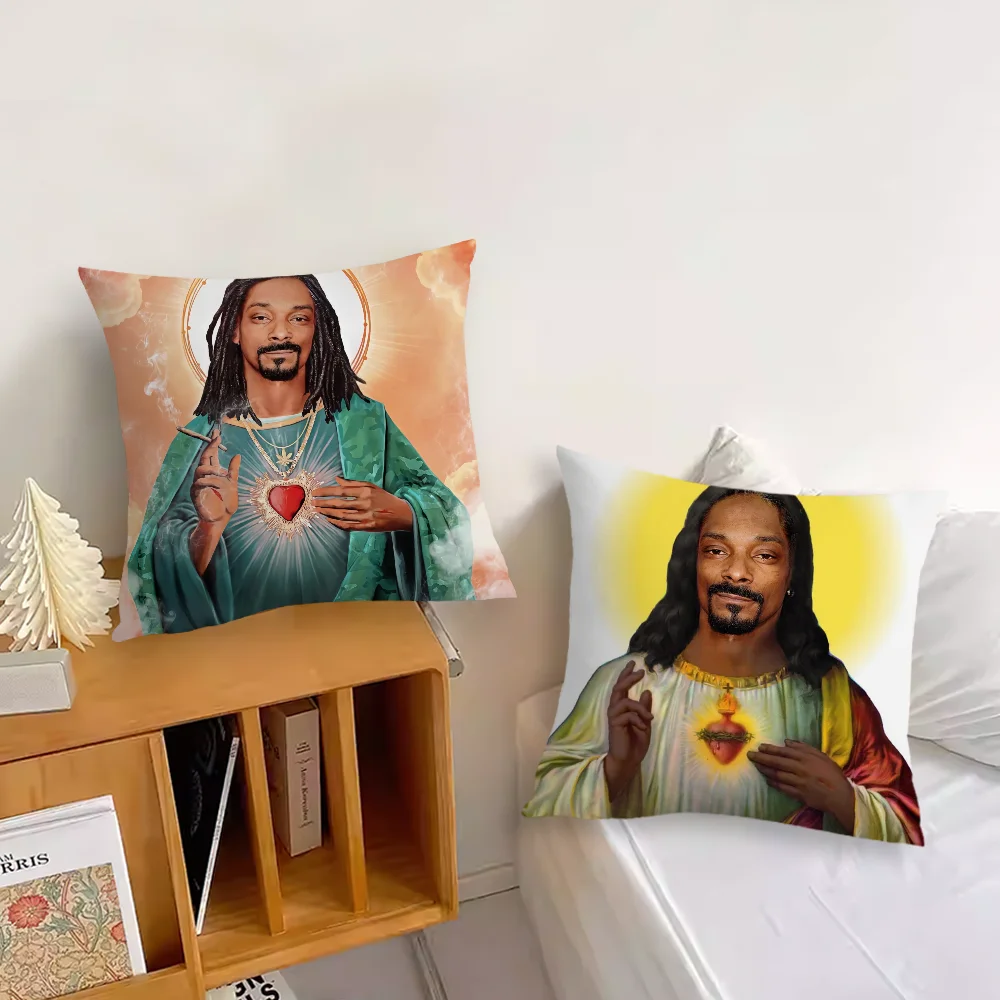 Saint Jesus S-Snoop D-Dogg Music Sofa Living Room Bedroom Headboard Backrest Cushion Square Cushion Nap Time Pillow Case