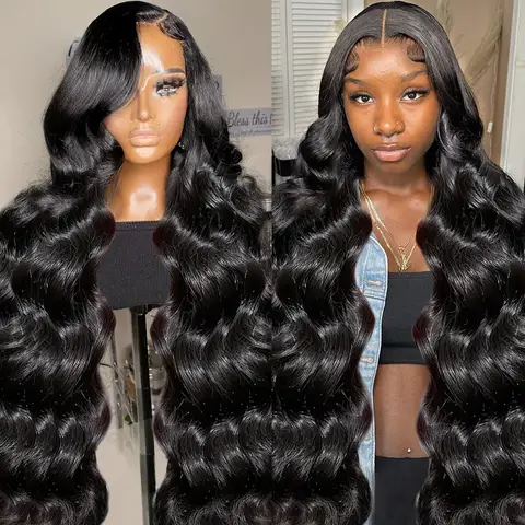 40 Inch Body Wave Human Hair Lace Frontal Wigs 13x6 HD Lace Front Wigs 250% Density Natural Color Brazilian For Women Preplucked