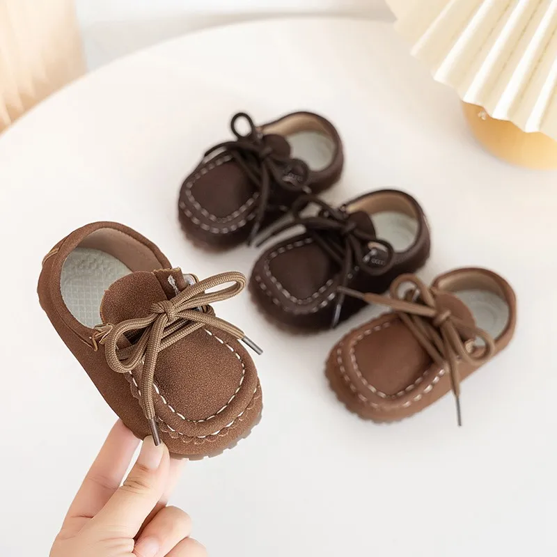 

Детская классическая однотонная бархатная теплая обувь, осенне-зимняя мода 2024, нескользящая детская обувь с шитьем