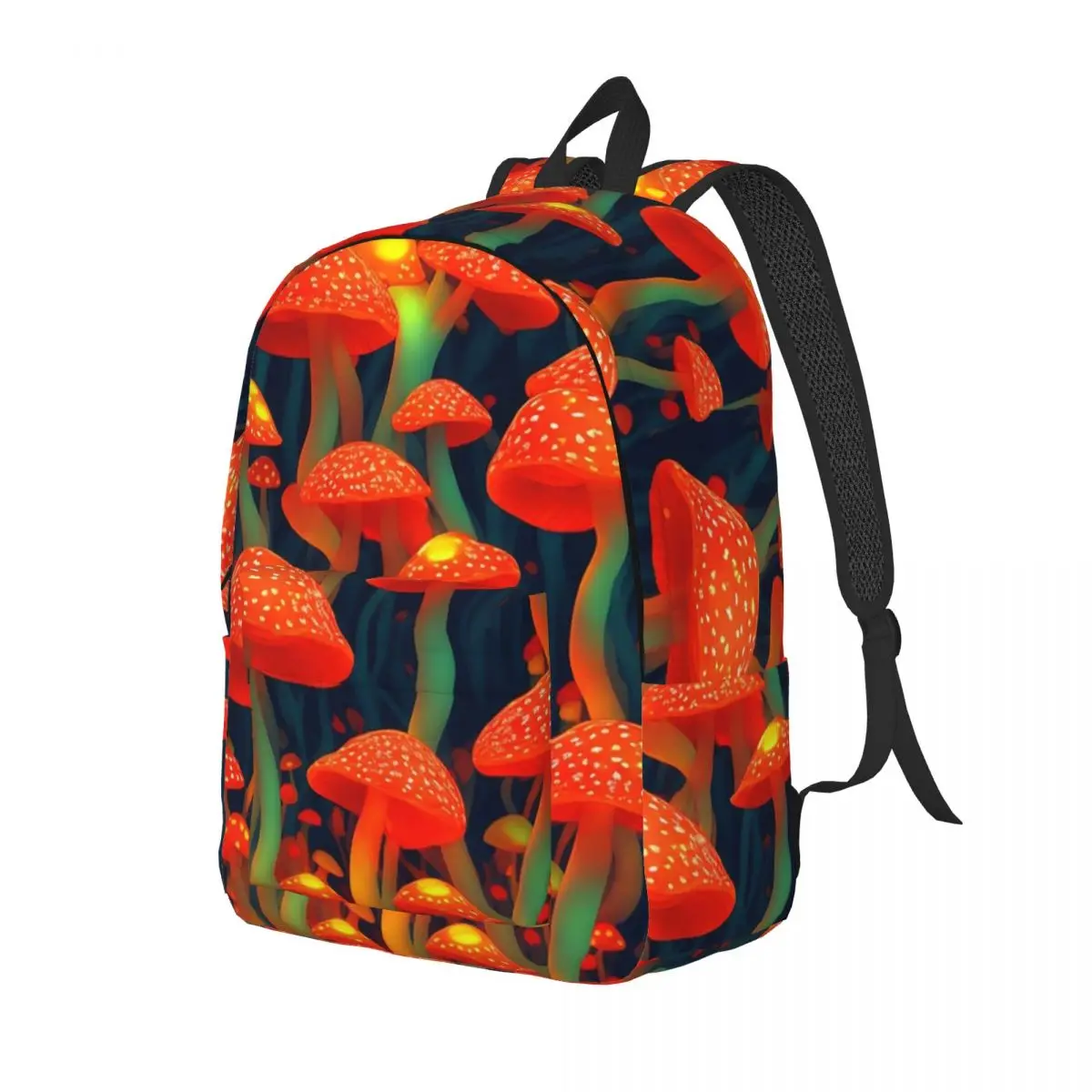 Glowing Mushroom Forest Pattern Student Backpack School Bag Hiking Travel Daypack for Boys Girls Bookbag Shoulder Bags