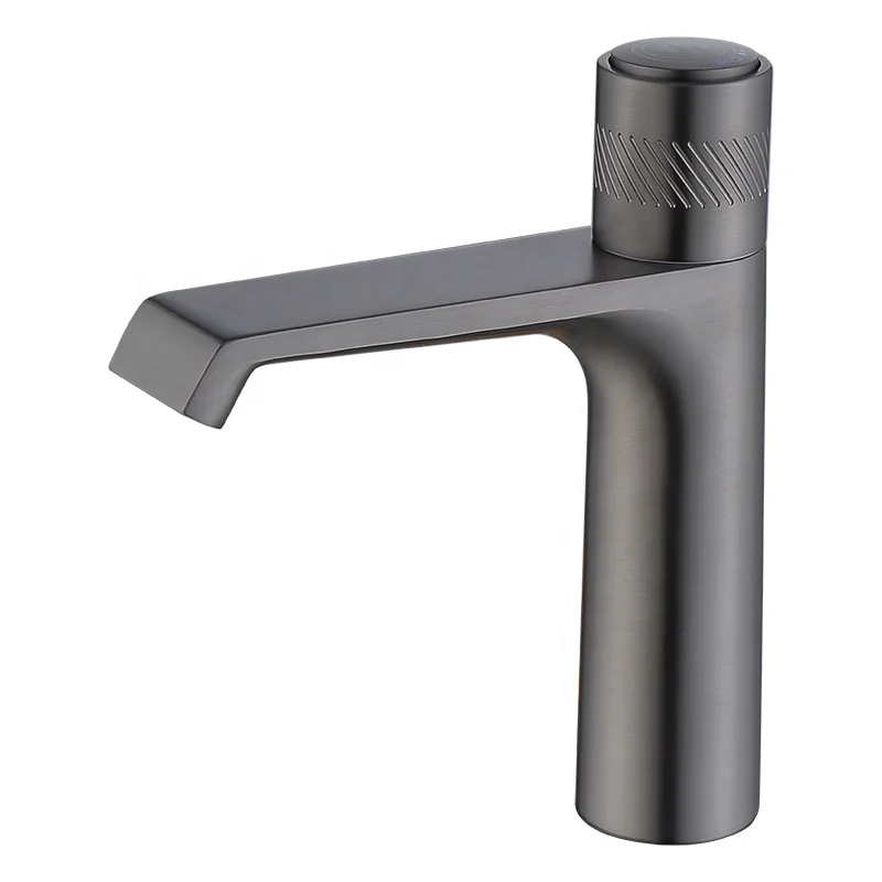 

High Quality New Unique Design Water Saver Gun Metal Grey Faucet Basin Tap Mixers Lead-free for Bathroom