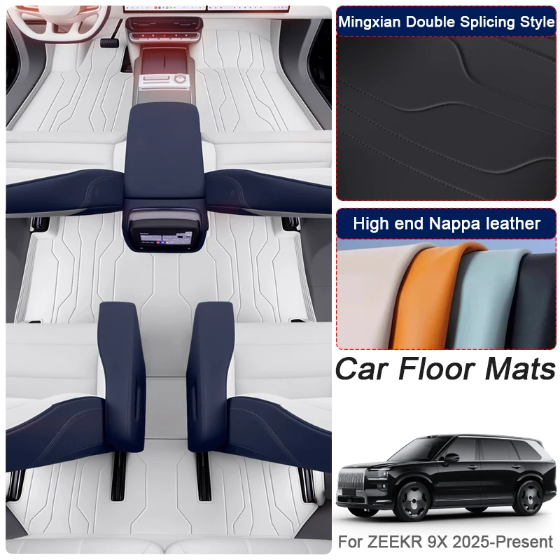 

Custom Nappa Leather Anti-Slip Car Foot Protect Mat For ZEEKR 9X 2025-Present Auto Luxury Waterproof Floor Pad Accessory