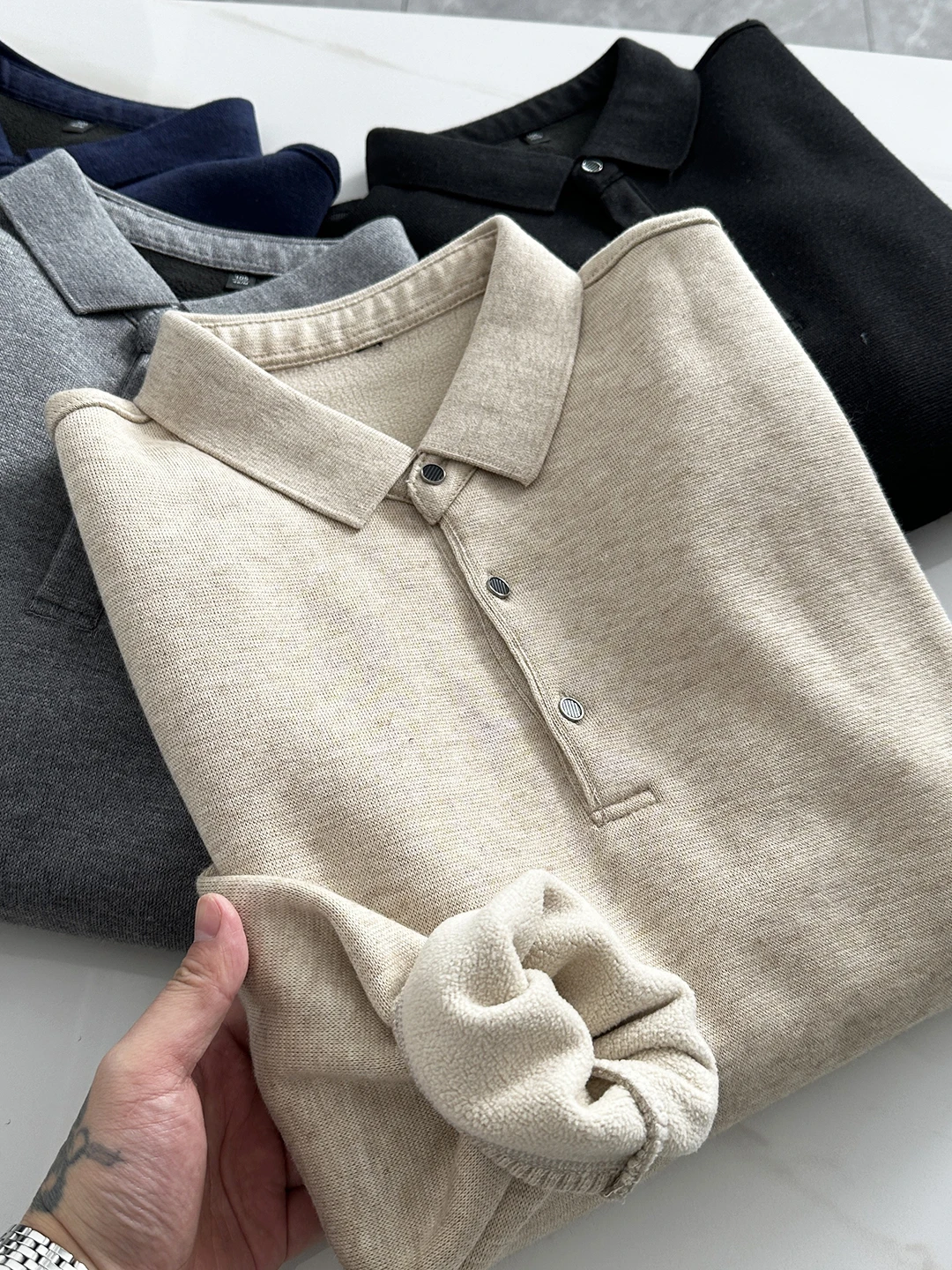 

Утепленный мужской свитер с имитацией кашемира, повседневный, с отложным воротником, осенне-зимний, незаменимый