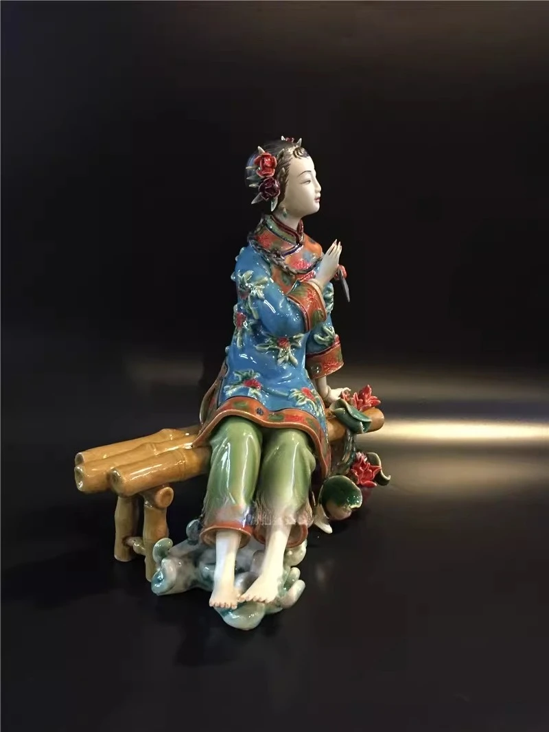 Lady Ornaments Figure Sculptures Chinese -Decorations Living Room Calligraphy Ornaments Lady-Trickle-