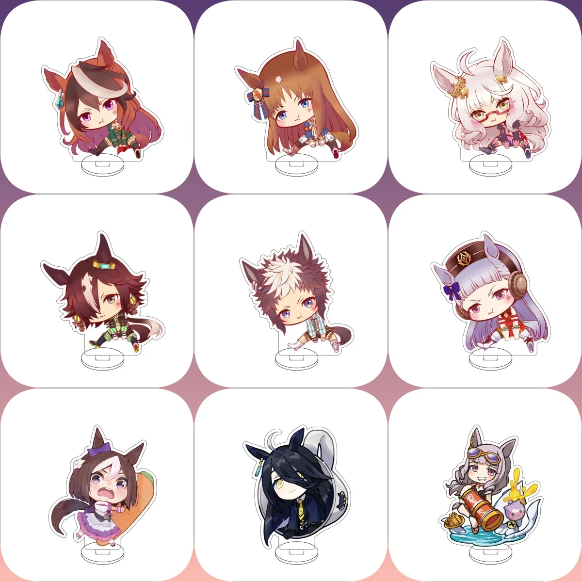 10cm PrettyDerby Anime Peripherals Customized Transparent Acrylic Board Figure Stand Cartoon Desktop Ornament Christmas Gift