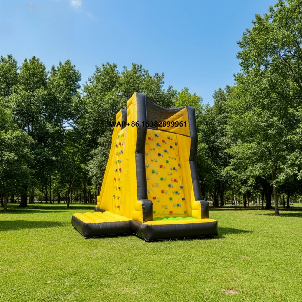 Cheap Inflatable Rock-climbing Climbing Wall for Trampoline Park Indoor Commercial Use