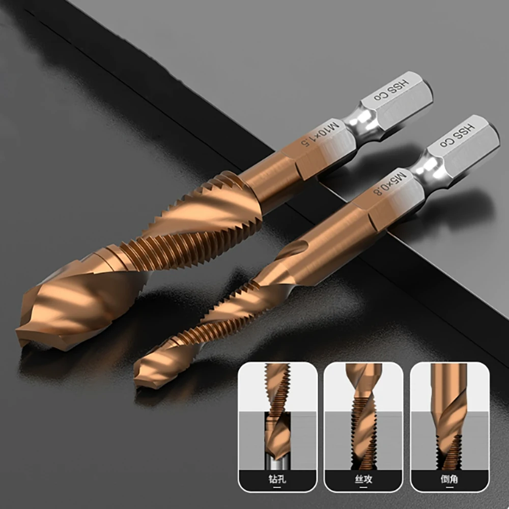High-Speed Steel Thread Tap Cobalt Composite Tap Tool Thread Tap Drilling Electric Tool M3 M4 M5 M6 M8 M10 high hardness Tools