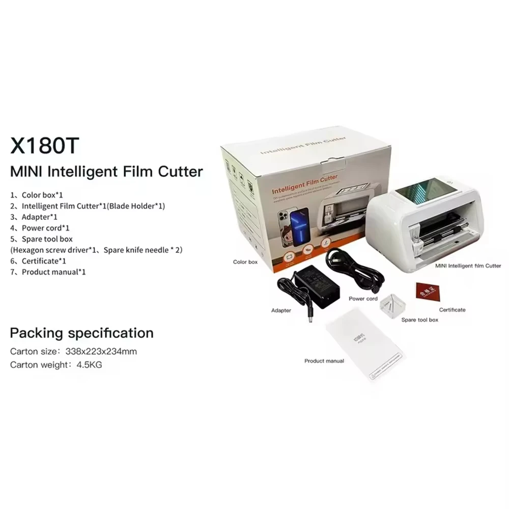 FONLYU Unlimited X180T 미니 필름 재단기 (하이드로겔 필름 시트 보호용 후면 필름 맞춤형 스킨 커터 플로터)