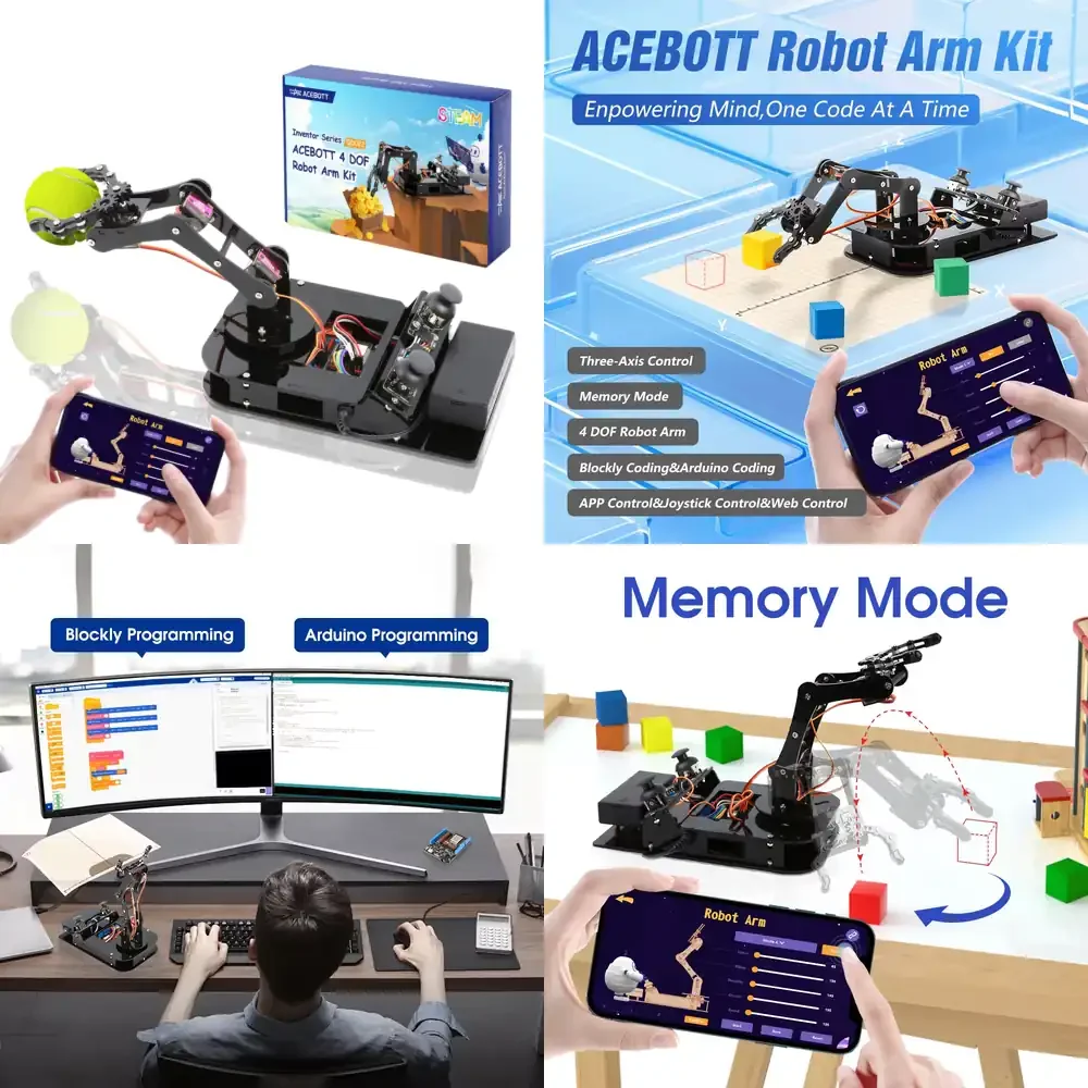 Starter STEM Educational Arm Set Toy for Pre-Primary School Children Smart DIY Coding Kit Compatible with Arduino