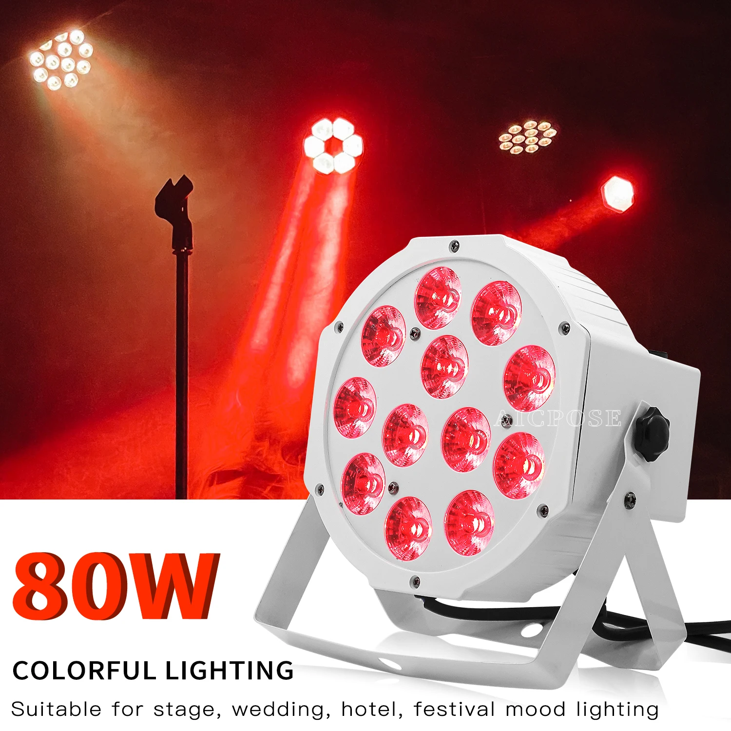 12x12w com controle remoto branco led par luz 12*12w rgbw 4 em 1 para discoteca dj bar festa de casamento luz da fase