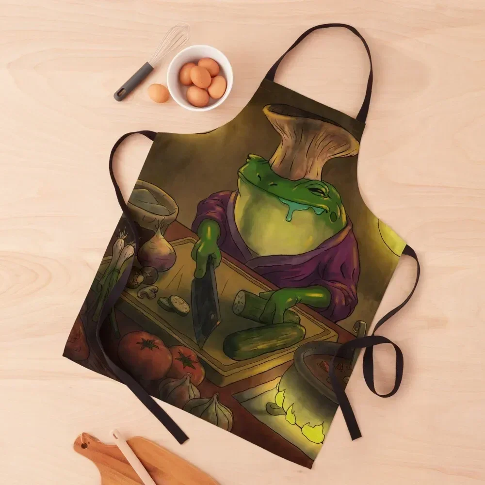 

Frog Chef Apron For Women Kitchen Kitchen Front cookings for women restaurant accessories Apron