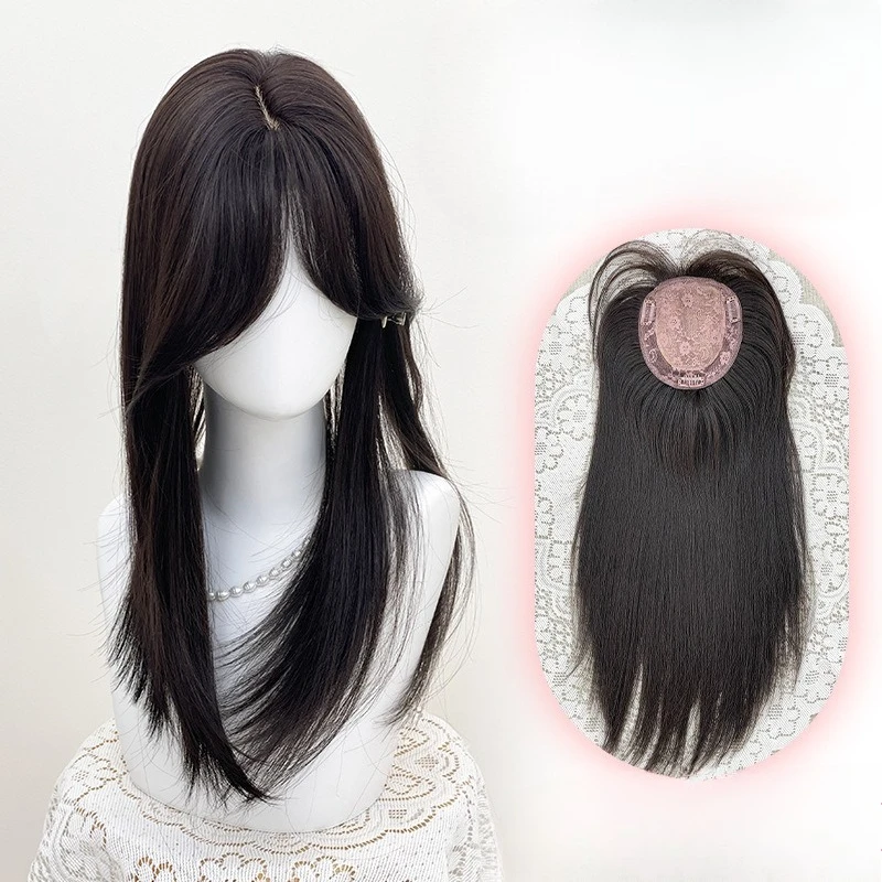 

Wig black and brown -free net volume daily fashion simulation top reissue piece