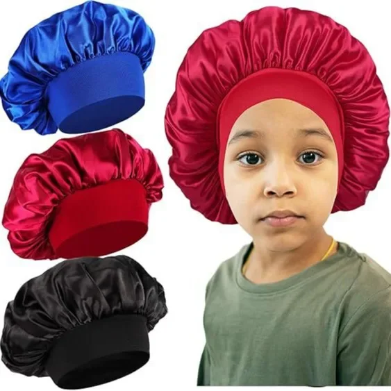 Children's Wide Edge High Elasticity Sleeping Cap Baby Sleeping Hair Care Cap Baby Shower Caps Child Solid Color Small Round Cap