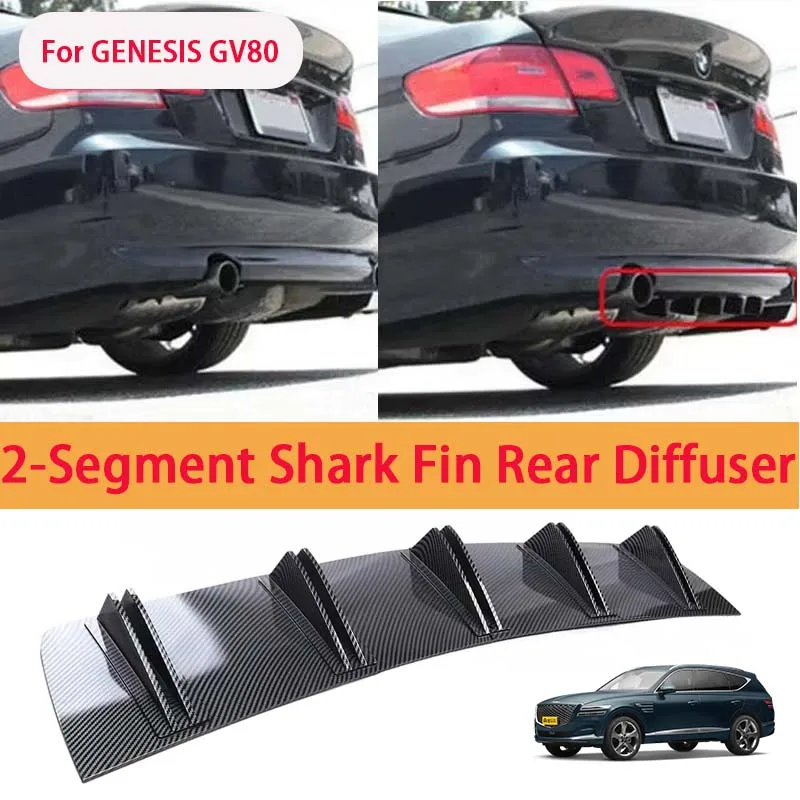 For GENESIS GV80 Shark Fin Rear Diffuser Split Chassis Spoiler Auto Aerodynamic Parts Aerodynamic Modification