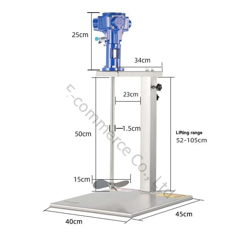 New 30L-100L 50gallons Pneumatic Blender Industrial Lift Paint Blender Small Bucket Dispersed Liquid Ink Adhesive Coating