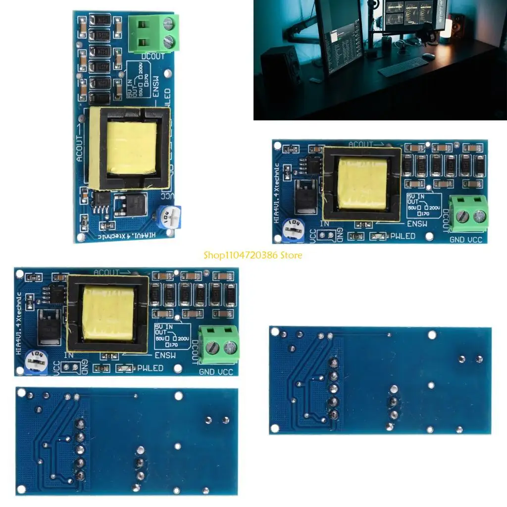 

K0EA High Voltages Converters Module 5V 12V Input 400V 1000V Adjustable Output for Circuit Development Boards